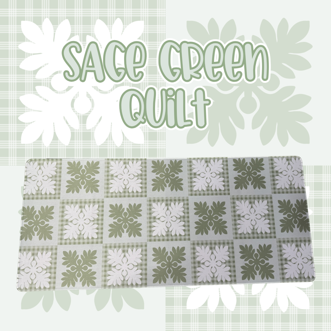 Sage Green Quilt Desk Mat