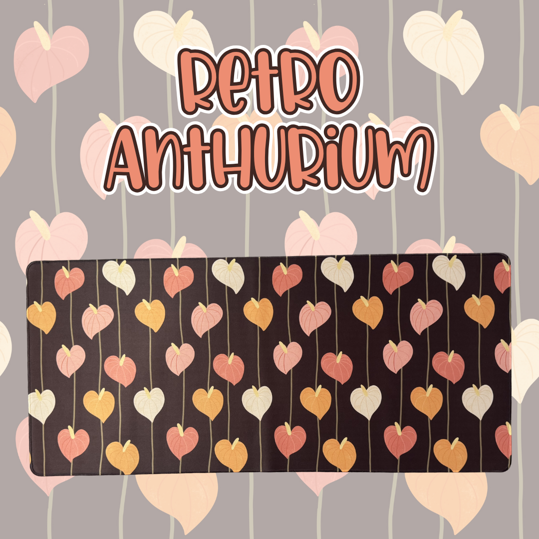 Retro Anthurium Desk Mat