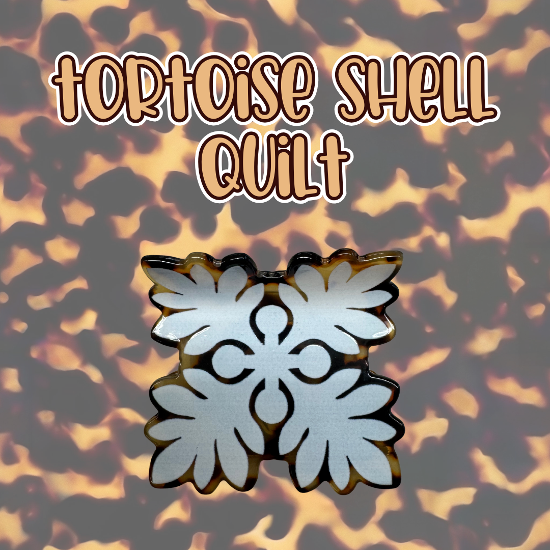 Tortoise Shell Quilt Hair Clip