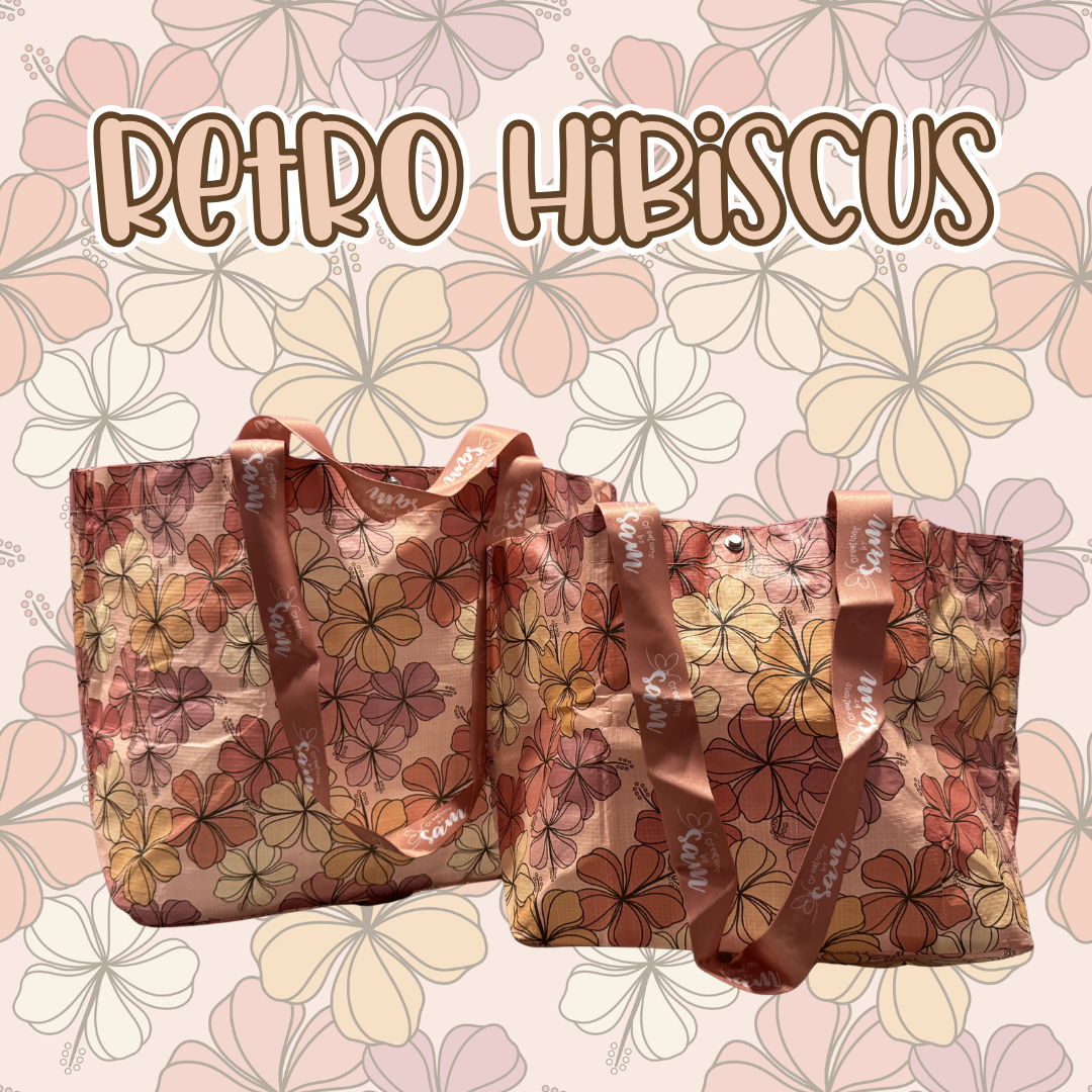 Retro Hibiscus Tiny/Mini Carry-All Bag