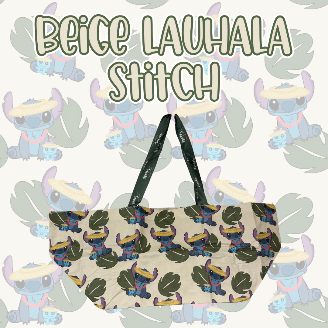 Beige Lauhala Stitch Small Carry-All Bag