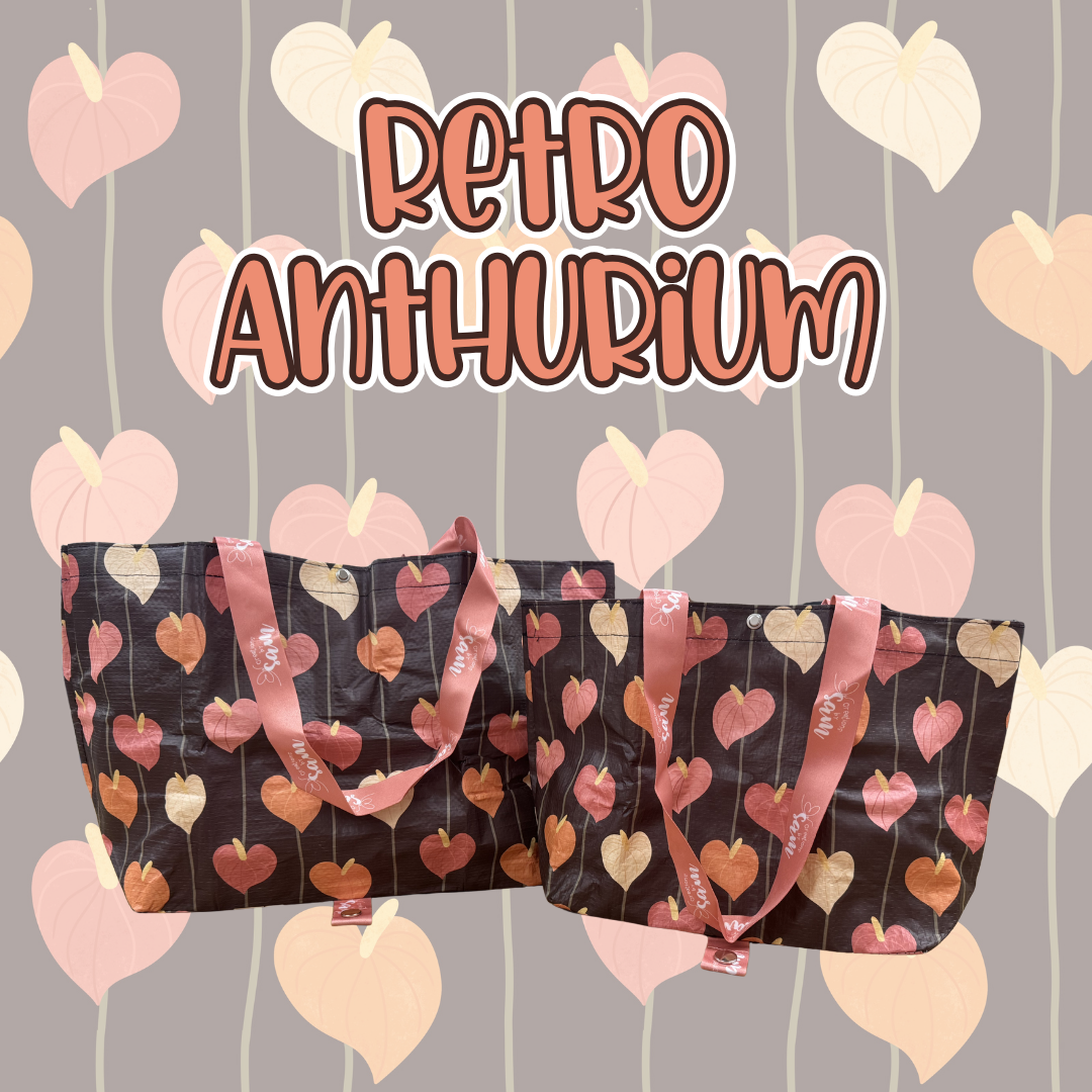 Retro Anthurium Tiny/Mini Carry-All Bag