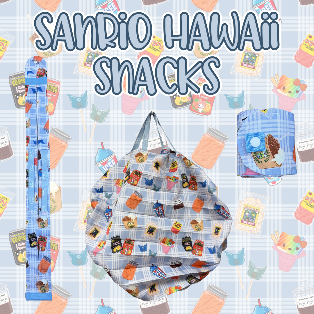 Sanrio Hawaii Snacks Accordion Reusable Bag