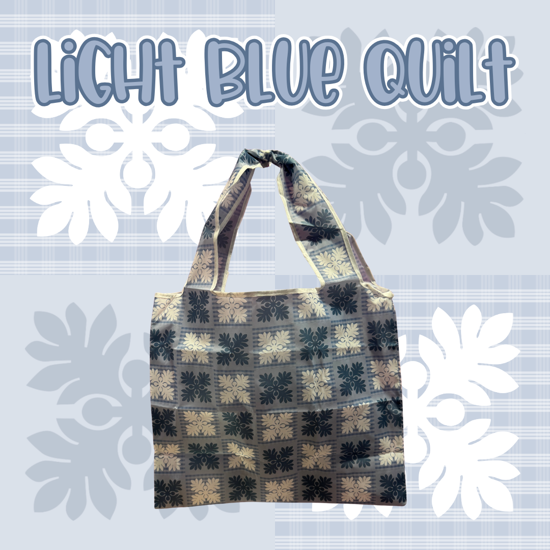 Light Blue Quilt Reusable Bag