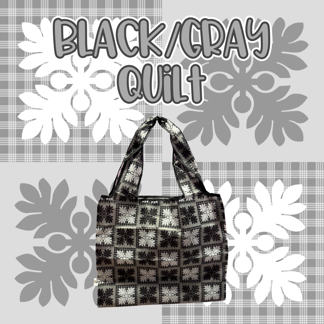 Black/Gray Quilt Reusable Bag