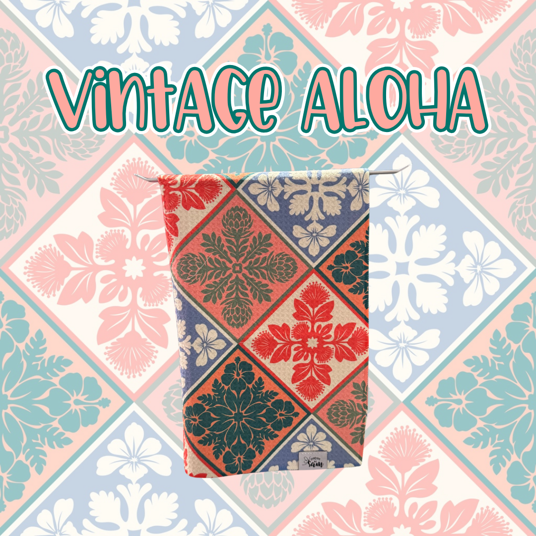 Vintage Aloha Quilt Hand Towel