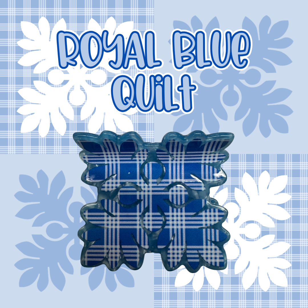Royal Blue Quilt Hair Clip