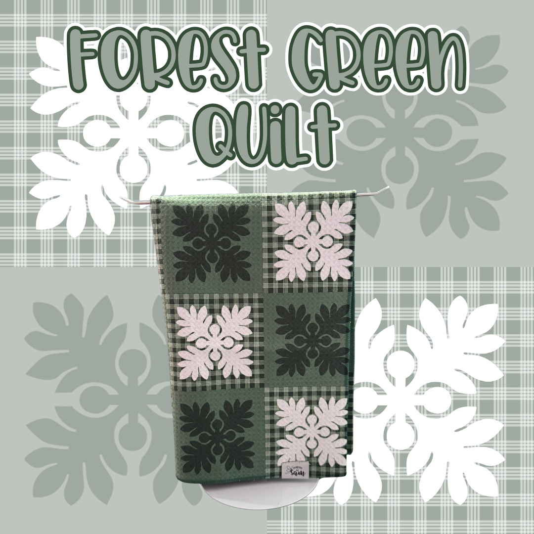 Forest Green Quilt Hand Towel