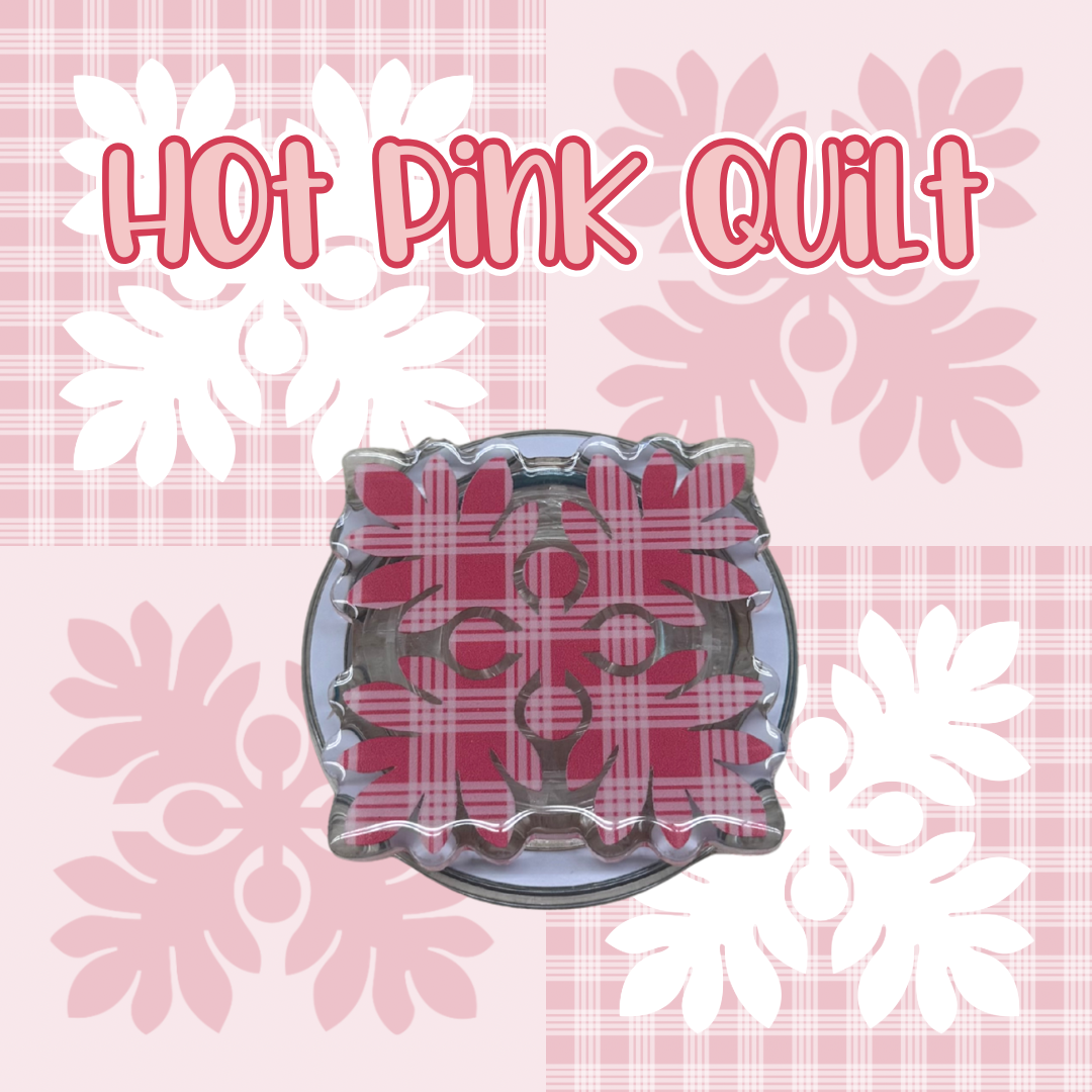 Hot Pink Quilt Phone Grip