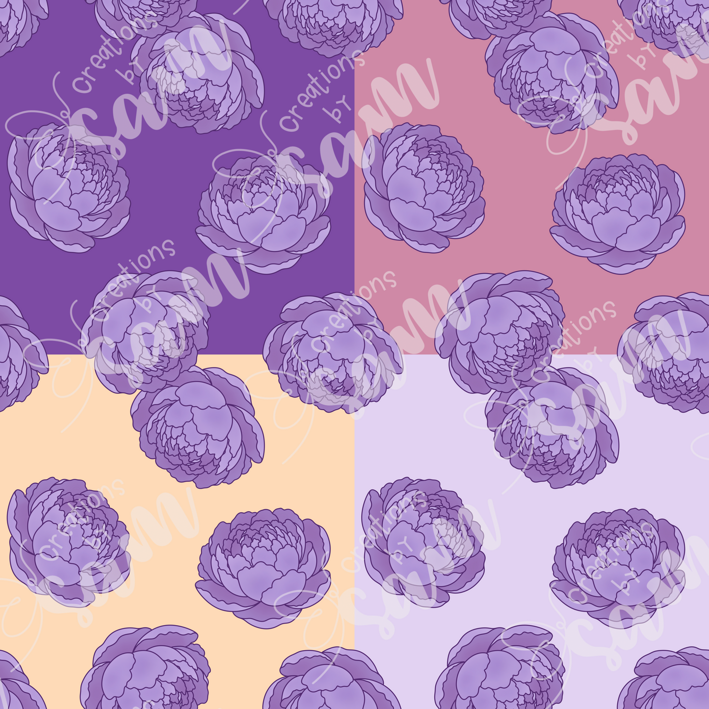 Peony Seamless Pattern