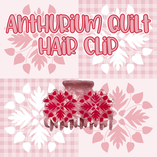 Anthurium Quilt Hair Clip