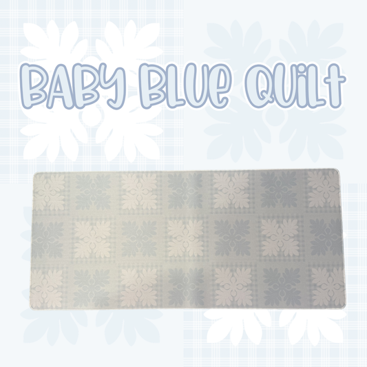 Baby Blue Quilt Desk Mat