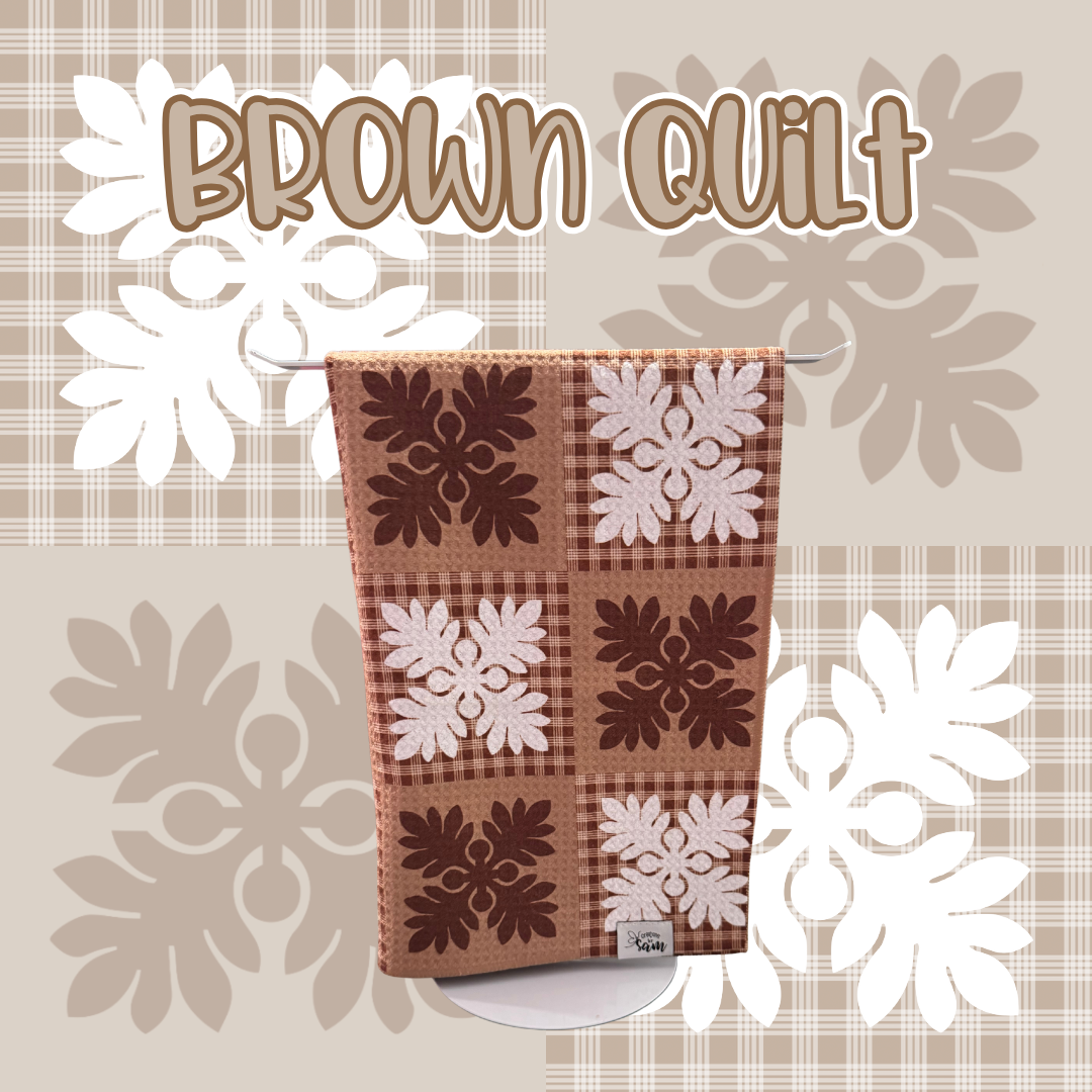 Brown Quilt Hand Towel