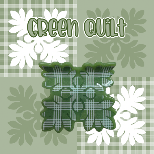 Green Quilt Hair Clip