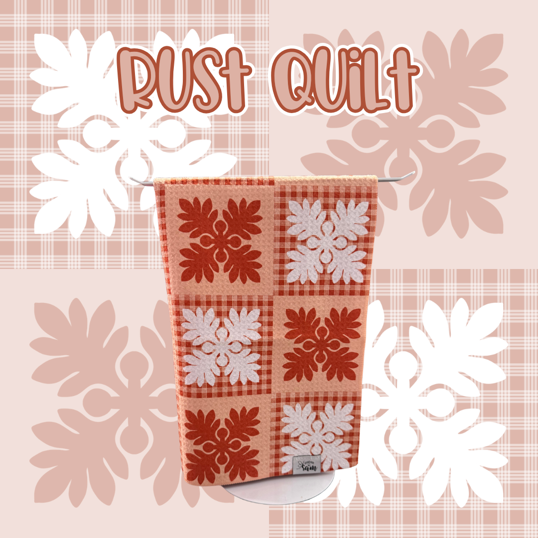 Rust Quilt Hand Towel