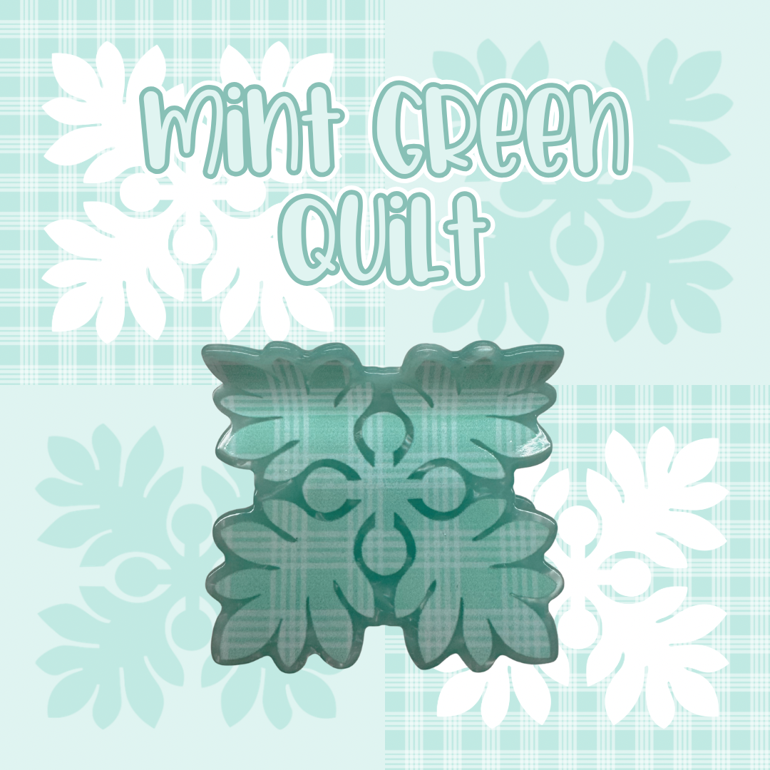 Mint Green Quilt Hair Clip