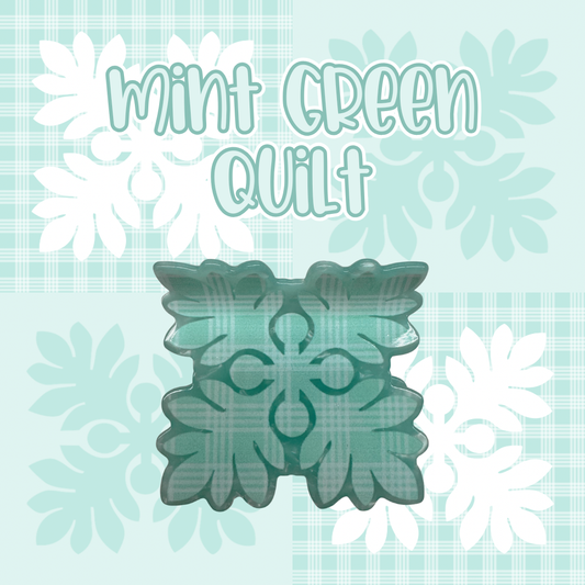 Mint Green Quilt Hair Clip