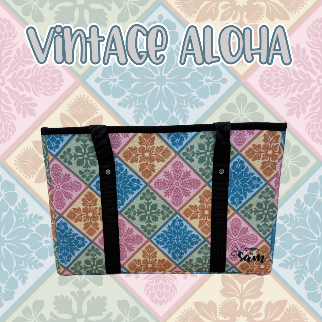 Vintage Aloha (teal) Box Bag