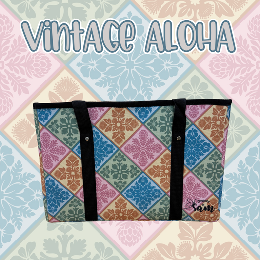 Vintage Aloha (teal) Box Bag