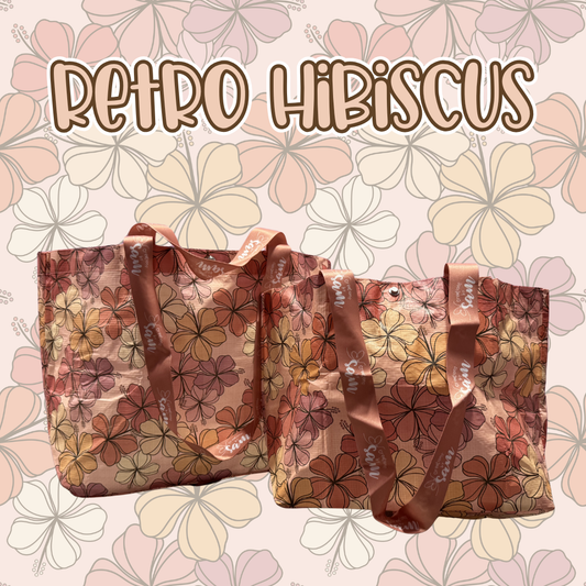 Retro Hibiscus Tiny/Mini Carry-All Bag