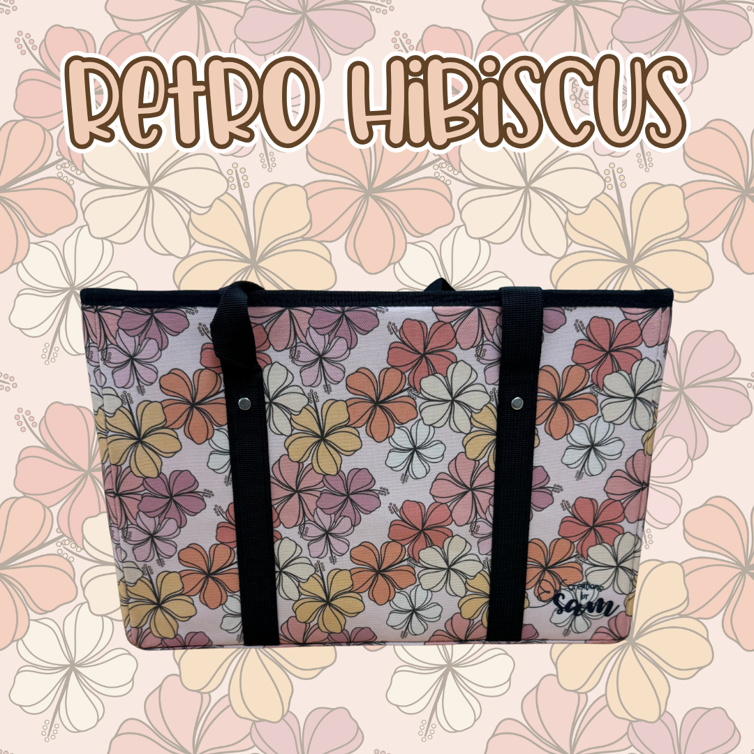 Retro Hibiscus Box Bag