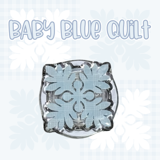 Baby Blue Quilt Phone Grip