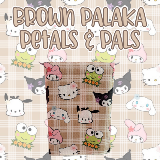 Brown Palaka Petals & Pals Hand Towel