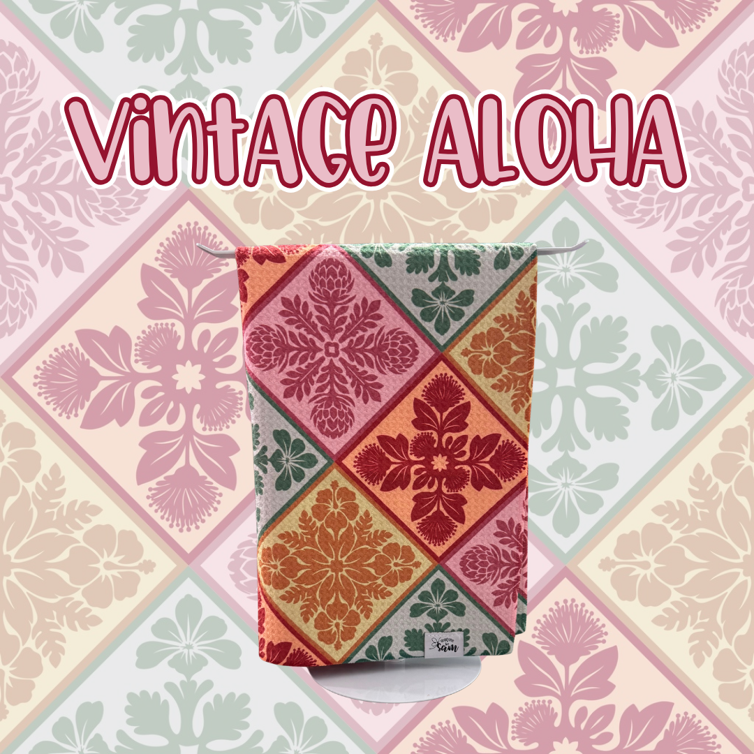 Vintage Aloha Quilt Hand Towel