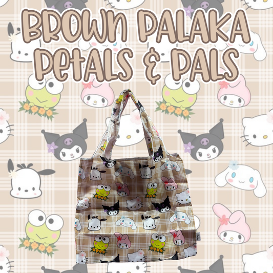 Brown Palaka Petals & Pals Medium Reusable Bag