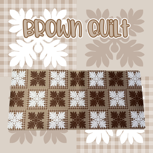 Brown Quilt Desk Mat