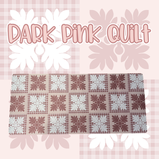 Dark Pink Quilt Desk Mat