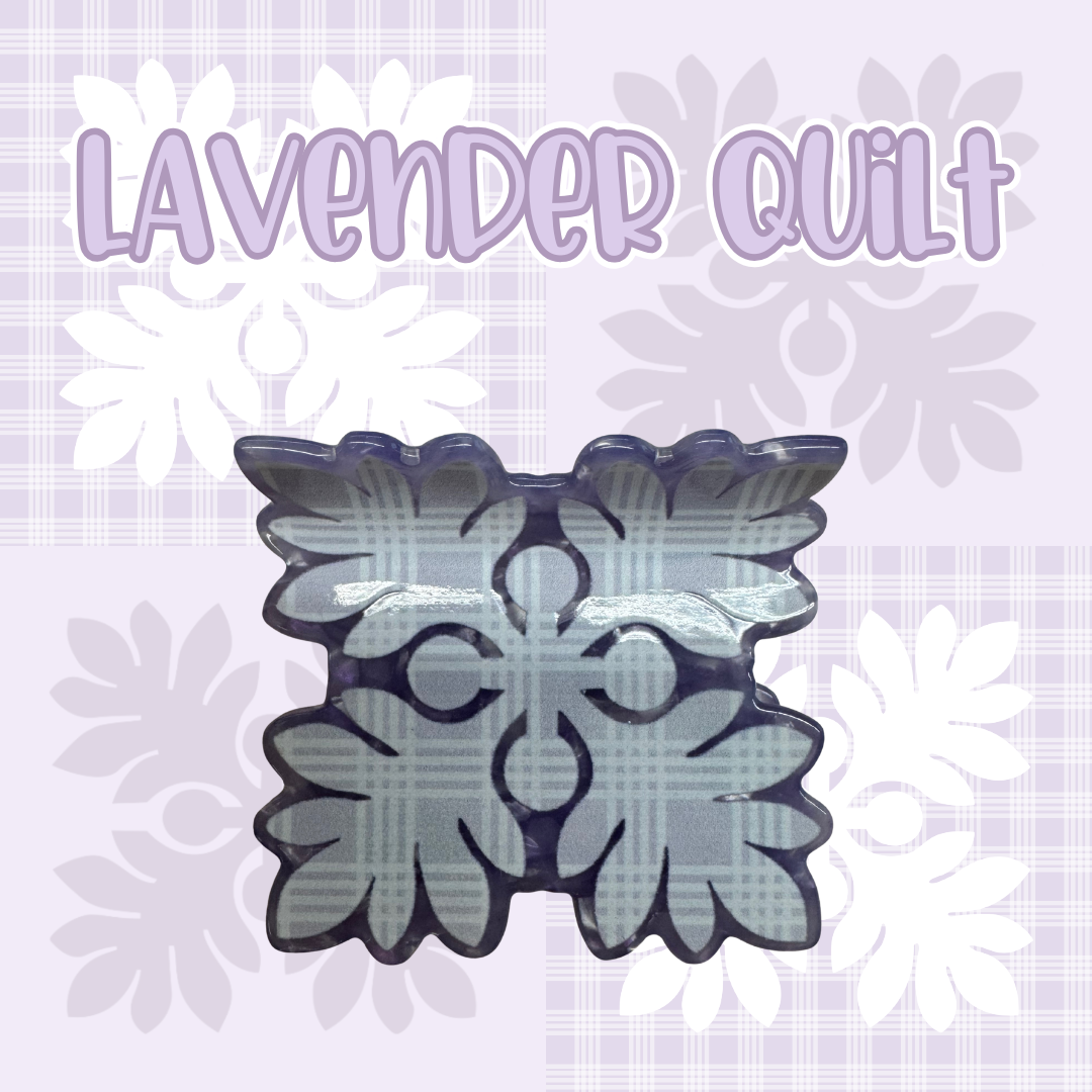 Lavender Quilt Hair Clip