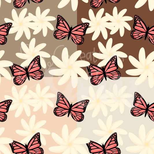 Tiare Butterfly Seamless Pattern
