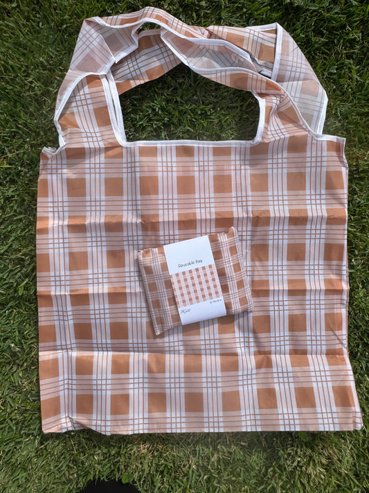 Brown Palaka Small Reusable Bag