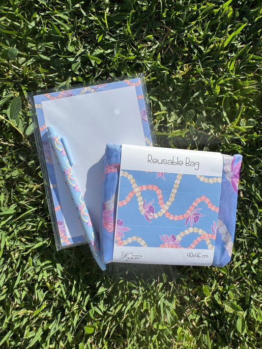 Honohono Notepad and Reusable Bag Set