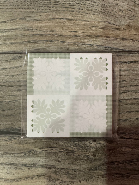 Green Hawaiian Quilt Sticky Notes