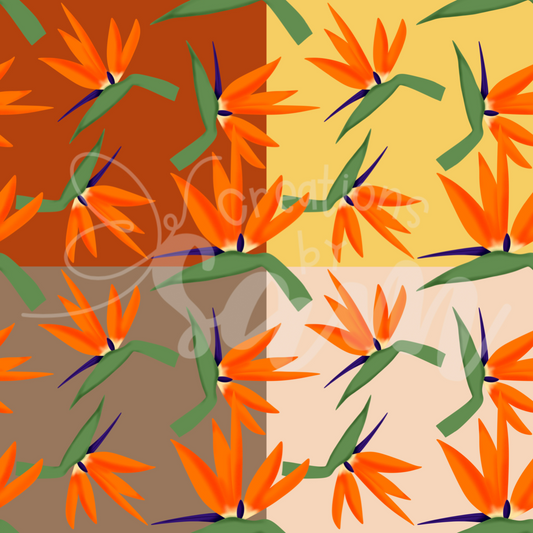 Bird of Paradise Seamless Pattern