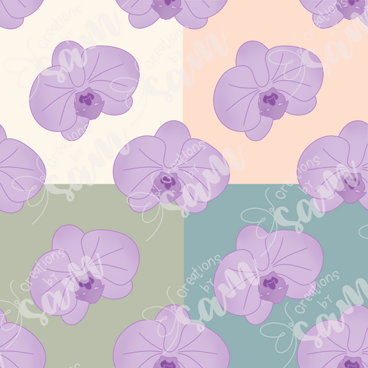 Lavender Orchid Seamless Pattern